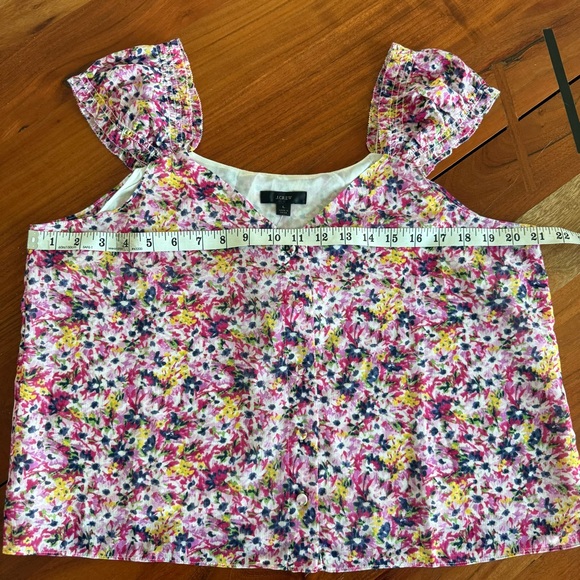 J. Crew Women's Floral Blouse - Pink, Yellow, Blue - Picture 5 of 7